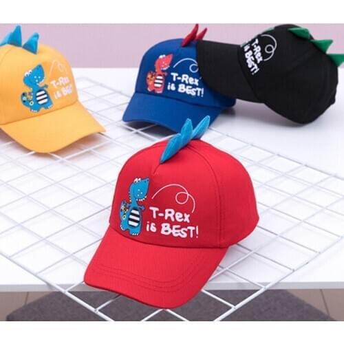 Boys Girls Kids Cute Animated Dinosaur Colourful Baseball Cap Summer Hat