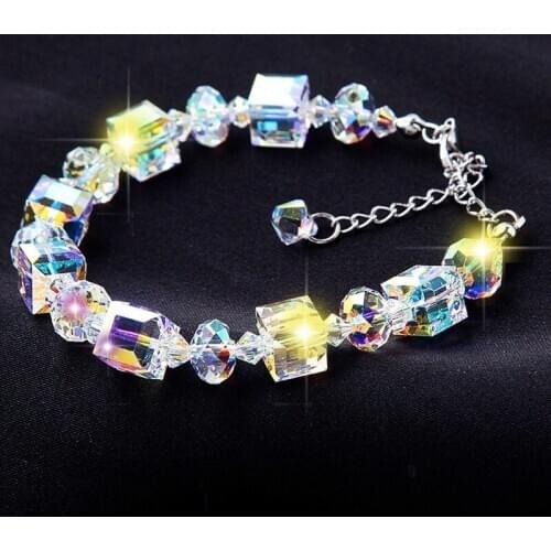 Women Enchanting Colour "A Little Romance" Crystal Bracelet Series, Made with Crystals