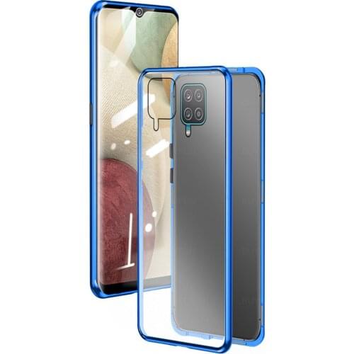 A12 case 360° double-sided glass magnetic flip phone covers for samsung galaxy a12 a21s a11 a31 s20fe a 12 21s protective coques