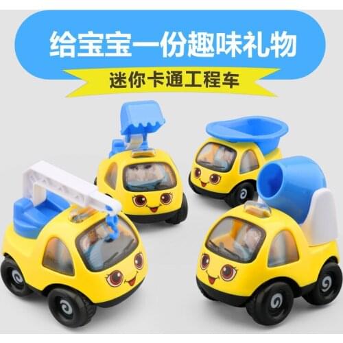 Excavator gift toy car cartoon engineering inertia car boy baby Q version pocket model car toys for kids 2 to 4 years old