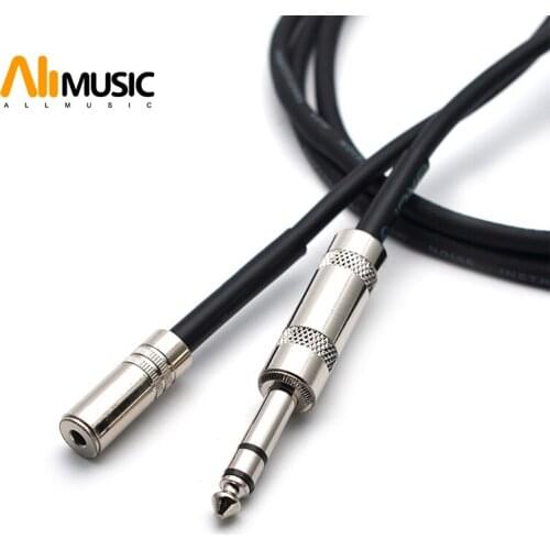 JOYO Instrument Cable CM-02 Shielded Stereo Cable 3.5mm Female to 6.3mm male plug 15ft Black