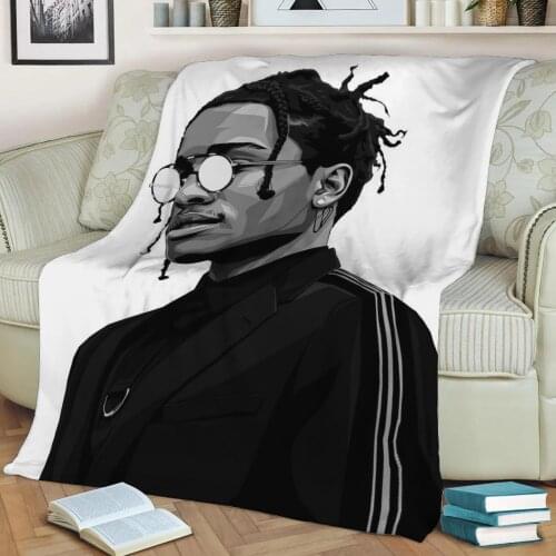 Asap Rocky 3D Print Plush Blanket Throw On Sofa Home Decor Soft Warmth Washable Nap Blanket Dropshipping