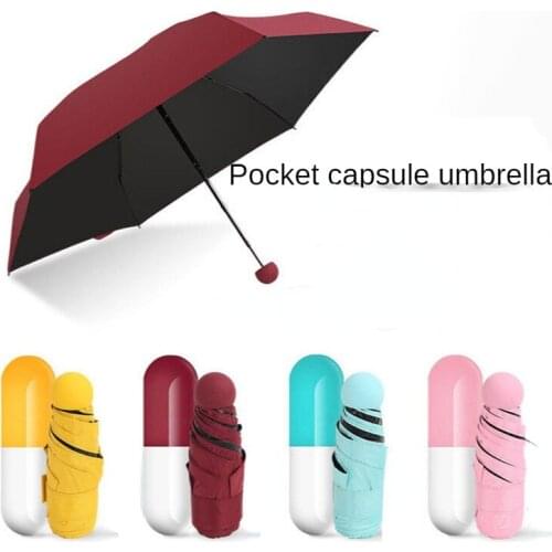 Capsule Mini Umbrella Small Pocket Umbrellas Anti-UV Folding Compact Cases Available Outdoors In Rainy And Sunny Days