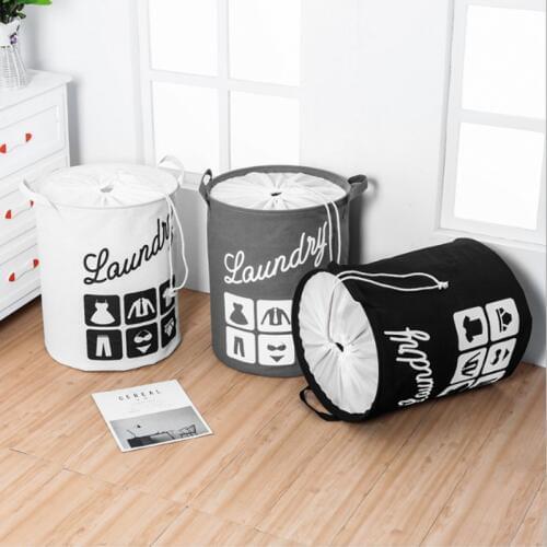 Laundry Basket Storage Barrel Standing Toys Clothing Storage Bucket Laundry Organizer Holder Pouch Household