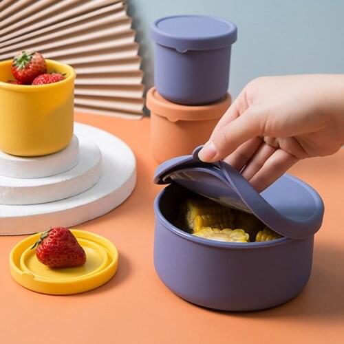 Kitchen Storage Box Sealing Food Preservation Silicone Fresh Container Fresh-Keeping Box With Lid Microwave Heating Lunch Box