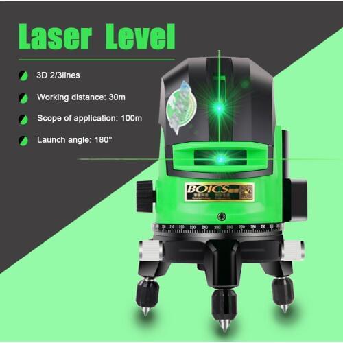 Measuring Green Light Laser Level Class 2 Light Level Infrared Ray Projector Mater Tools Tester 2Lines/ 3 Lines for Choose
