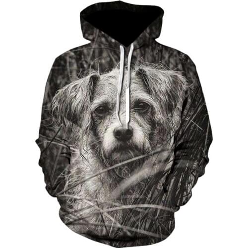 Hot selling mens animal print flower hoodie fashion high quality 3D dog series comfortable long sleeve thin hoodie