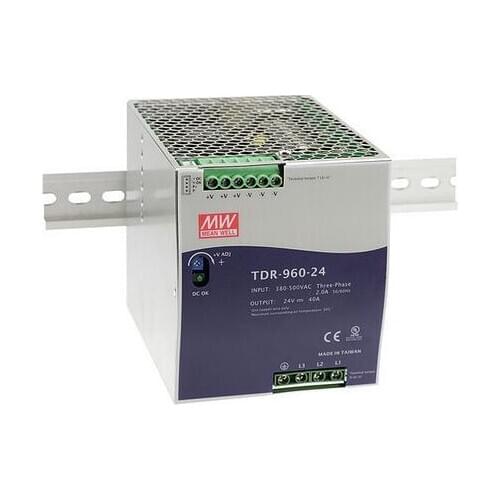 Meanwell power supply TDR-960 24, 48V 960W Three Phase Industrial DIN RAIL with PFC Function