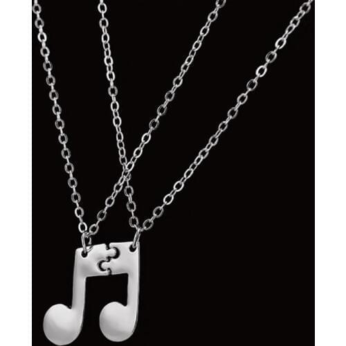 Fashion Note Necklace 2PCS/Set Personality Music Friendship Stitching Pendant For Women Best Friend BFF Couple Necklace Gift