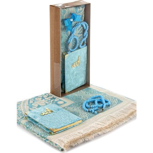 Prayer rug set muslim prayer carpet portable mats simply print in the pouch with compass travel mat Yasin Sharif rosary muslim