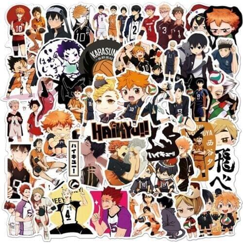 10/30/50PCS Cartoon Anime Haikyuu Stickers Skateboard Laptop Guitar Volleyball Junior Graffiti DIY Luggage Sticker Kids Toys