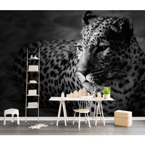 Customized 3D mural wallpaper European modern abstract simple art grassland northeast leopard TV background wall