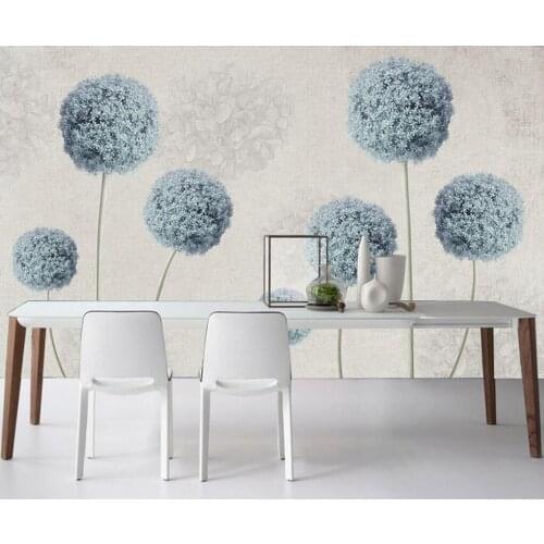 Beibehang Custom Mural Wallpaper Modern Minimalist Retro style dandelion papel de pared wallpapers for living room обои