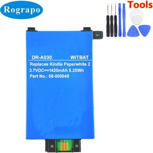 New Battery For Amazon Kindle Paperwhite 2nd Gen (2013) DP75SDI, Kindle Paperwhite 3rd Gen (2014) Accumulator 1450mAh +tools