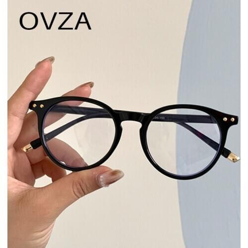 OVZA Classic Retro Optical Glasses Frame Women Round Anti Blue Light Glasses Men Computer Goggle S7011