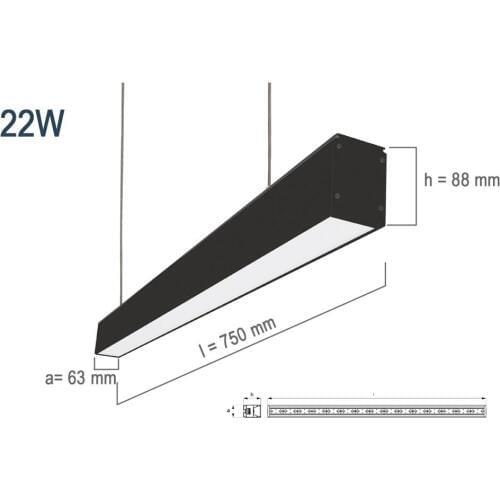 Pamir Lighting 22W Lenght: 750mm Lineer Suspended LED Lighting Fixture, PL17S10C03C Energy Saving Light, Decorative Design