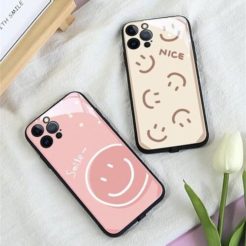 Popular Keep Your Smile Call Glowing LED Light Up Glass Phone Cover For iPhone 13 12 11 Pro Max 8 7 6 6s Plus Free Shipping