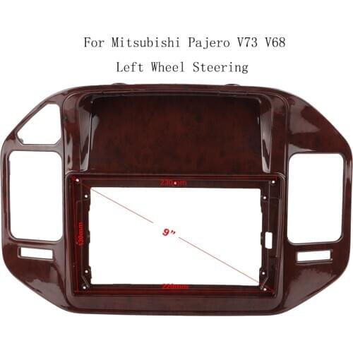 Double Din Redwood ABS Trim Fascia Frame For Mitsubishi PAJERO V73 V68 Refit Car Android 9"Radio Navigator DVD Mounted Dashboard