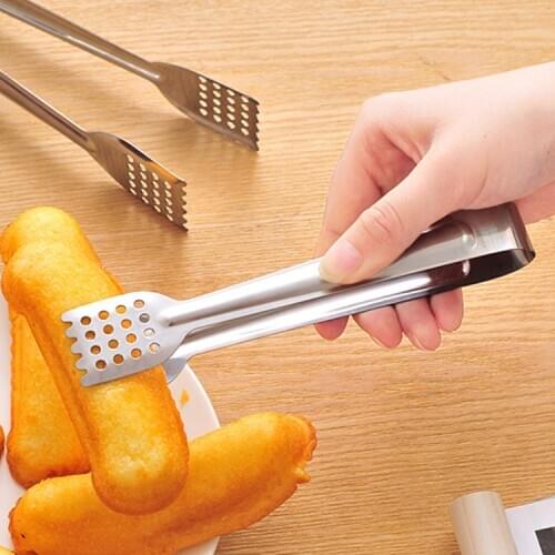 Large / Small BBQ Kitchen Tools Tongs Stainless Steel Buffet Cooking Clips Salad Bread Scallop Food Toogs Clamps