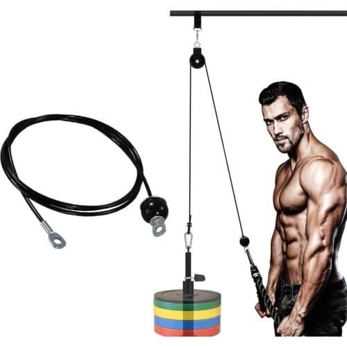 Fitness Equipment Accessories Wire Rope Pulley Wire Rope Home Self-made Rubber Coated Pull-down Workout Equipment Adjustable