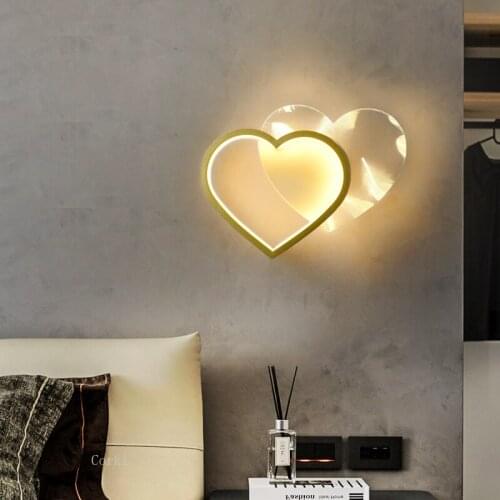 Modern minimalist net red new creative love feather LED Wall lampS luxury bedroom bedside lamp living room background wall Light