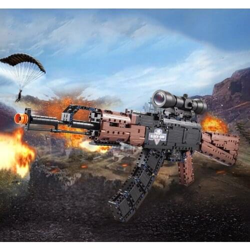 Building block gun, 98K, pistol, launchable, childrens educational assembling toy