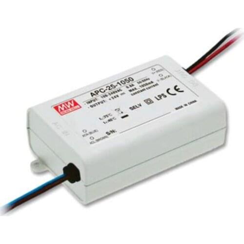 Mean Well APC-25-700 25W 11-36V 700mA LED Waterproof Driver, Single Output Switching Power Supply
