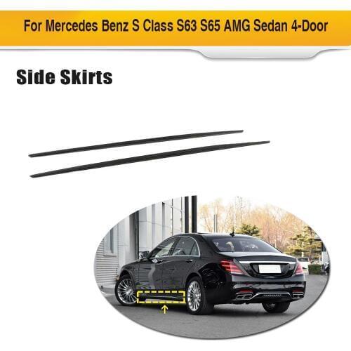 Car Body Kits Side Skirts for Mercedes-Benz S Class Sport S65 S63 AMG 4 Door 2014-2018 Carbon Fiber Side Door Skirts Apron Lip