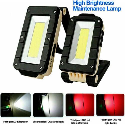 Managetic LED COB Work Light USB Rechargeable LED Flashlight for Car Repair 180Degree Adjustable Folding Camping Inspection Lamp