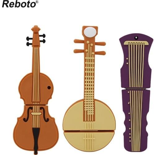 Cartoon USB Flash Drive Lovely Musical Instrument Guitar Violin Guqin Moon Lute Pen Drive 8GB 16GB 32GB 64GB Pendrive USB Stick