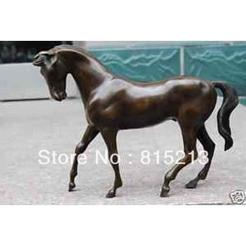 Wang 000113 Tibet bronze statue collectable 32cm BRONZE CARVEN HORSE STATUE