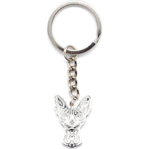 2019 Jewelry Womens Sphynx Cat Key Chains Lovers Metal Pet Shaped Key Chains