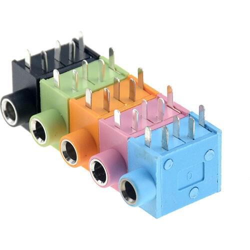 2PCS / 10Pcs Headphone Jack PJ-325 3.5MM Stereo Female Socket 3.5 Audio Earphone Connector PJ-325 Audio Jack Socket Multicolor