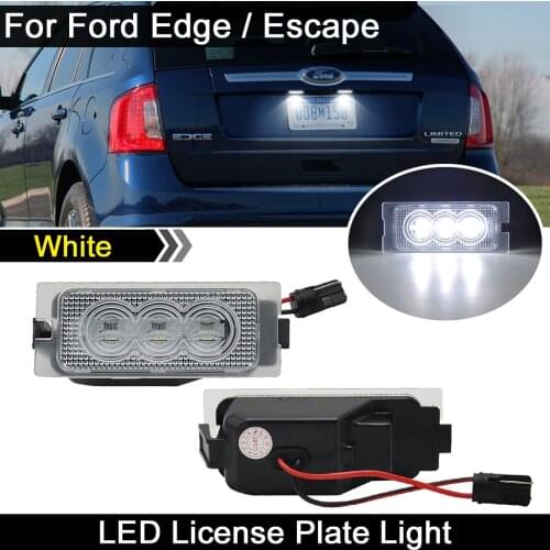2Pcs For Ford Edge 2007-2014 Escape 2008-2012 For Mercury Mariner 2008-2011 White LED Number License Plate Lights