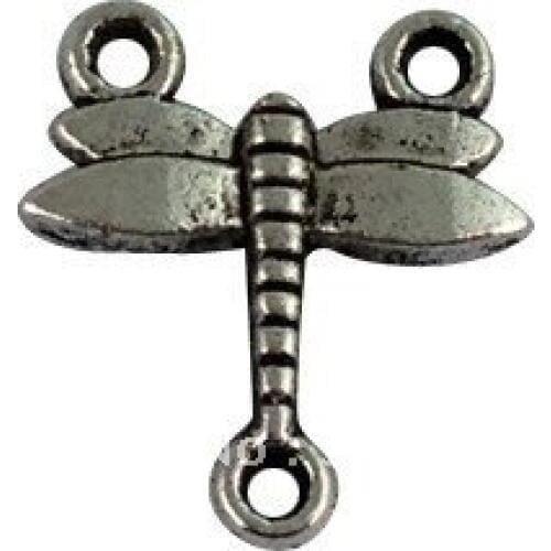 200Pcs Tibetan Silver Color Dragonfly 2-to-1 links A16381
