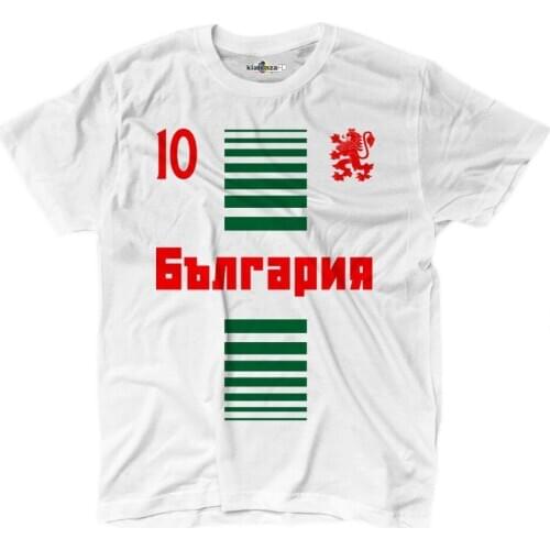 2019 Fashion Black Cotton T-Shirt MenS T-Shirt National Sporty Bulgaria 10 Soccerer Sporter European Leone 1 Bg novelty T-Shirt