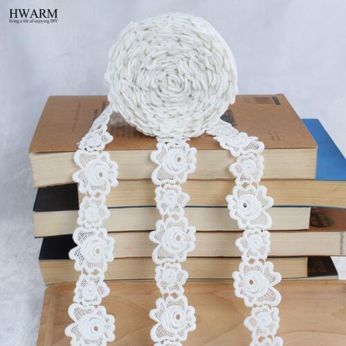 African white lace fabric 2019 high quality lace wedding decoration trim DIY 4yard New milk silk bar code lace spot lace fabric