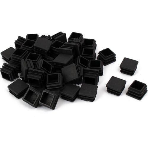 Promotion! Chair Leg Plastic Blanking End Cap Square Tube Insert Black 20mmx20mm 50pcs Black