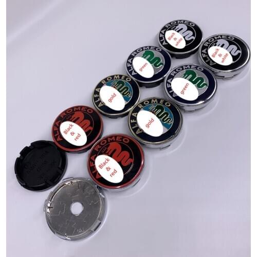 4X50mm 56mm 60MM Car emblem Wheel Center Hub Wheel Badge covers for Alfa romeo Mito 147 156 166 Giulietta Mito Spider GT Stelvio