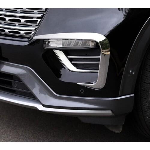 Car Front Bumper Spoiler Air Knife Fog Lamp Eyebrow Cover Trim for Ford Explorer 2020 2021