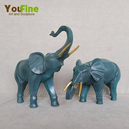 Bronze Elephant Sculpture Modern Art Elephant Bronze Statue Bronze Cast Animal Crafts For Home Office Hotel Decoration Ornament