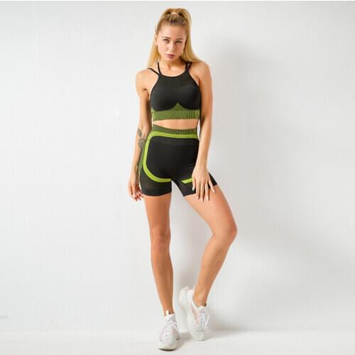 Wholesale Gym Wear Quickly Dry Fitness Sports Yoga Set Custom Women Shorts And Bra Suit