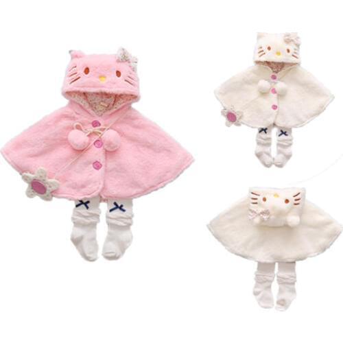 Citgeett Infant Baby Cat Hooded Cloak Poncho Jacket Outwear Warm Coat Clothes Snowsuit 0-24M