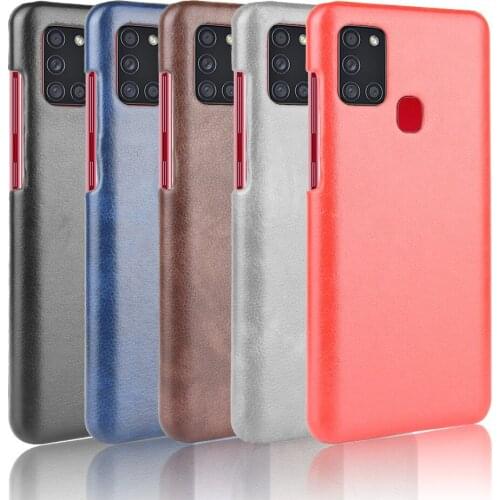 For Samsung Galaxy A21S Luxury Litchi Striae PU Leather Hard Back Cover Case For Samsung A21S A21 S SamsungA21S Phone Cases