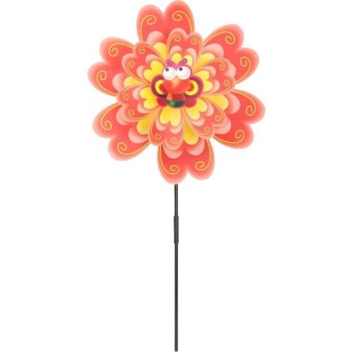 Double Layer Flower Windmill Wind Spinner Pinwheel Kids Toys Yard Garden Decor