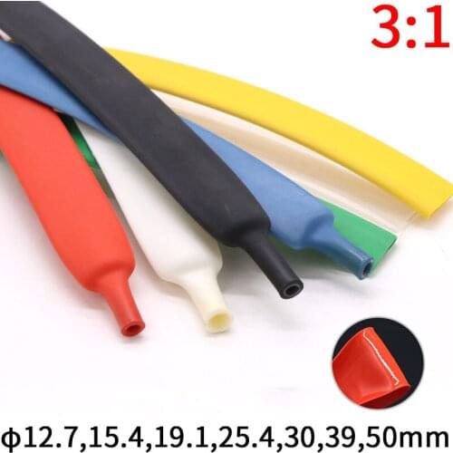 Dia 12.7/15.4/19.1/25.4/30/39/50 mm Dual Wall Heat Shrink Tube Thick Glue 3:1 ratio Shrinkable Tube Adhesive Line Wrap Wire Kit