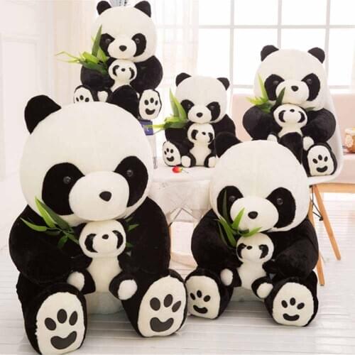 Fancytrader 35'' / 90cm Giant Emulational Animal Panda Toy Stuffed Soft Plush Mom and Kid Panda 2 Sizes