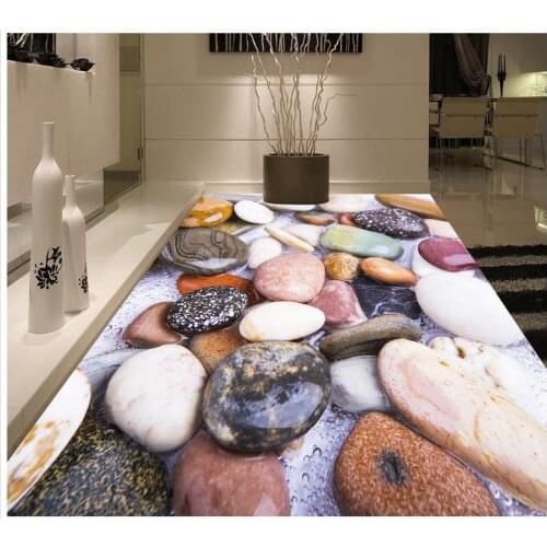 Custom photo floor wallpaper 3d Color stone 3D PVC floor wallpaper 3d floor wallpapers PVC waterproof floor