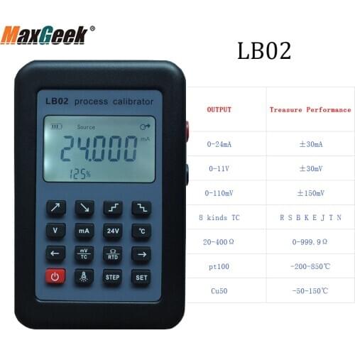 LB02 Resistance Voltage Meter 4-20mA 0-10V/mV Signal Generator Source thermocouple PT100 temperature Process calibrator Tester