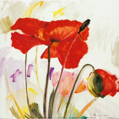 Canvas prints art Handpainted red Poppies picture Home Decorative Oil Painting On Canvas quality Wall Art Flower Picture